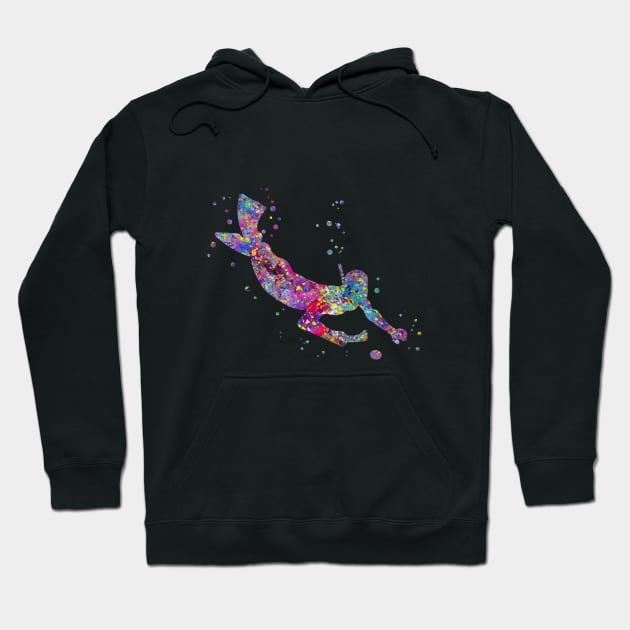 Underwater hockey Hoodie by RosaliArt